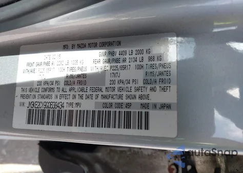 2016 Mazda Cx-5 Touring z USA, uszkodzony, nr VIN JM3KE2CY9G0638434